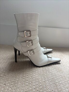 Bronx Helene White Moto Boots